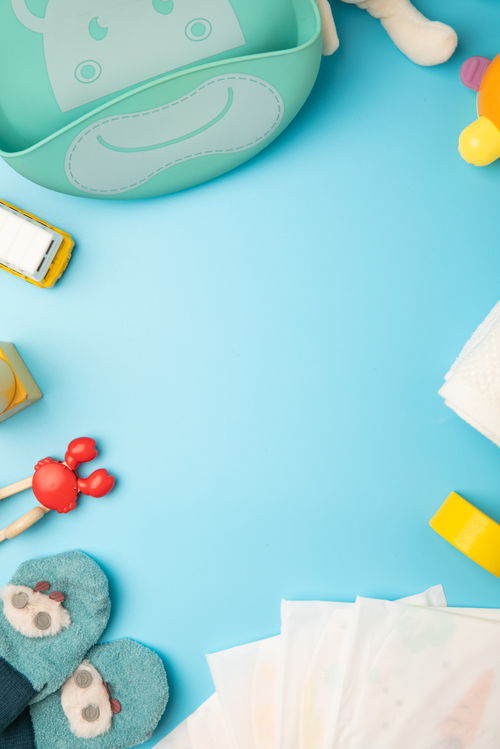 藍色溫馨 兒童用品與母嬰攝影的藝術